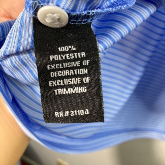 Mens Pro Tour Coolplay Golf Polo Shirt Short Sleeve Striped Blue White 2XL Polye - Picture 4 of 6